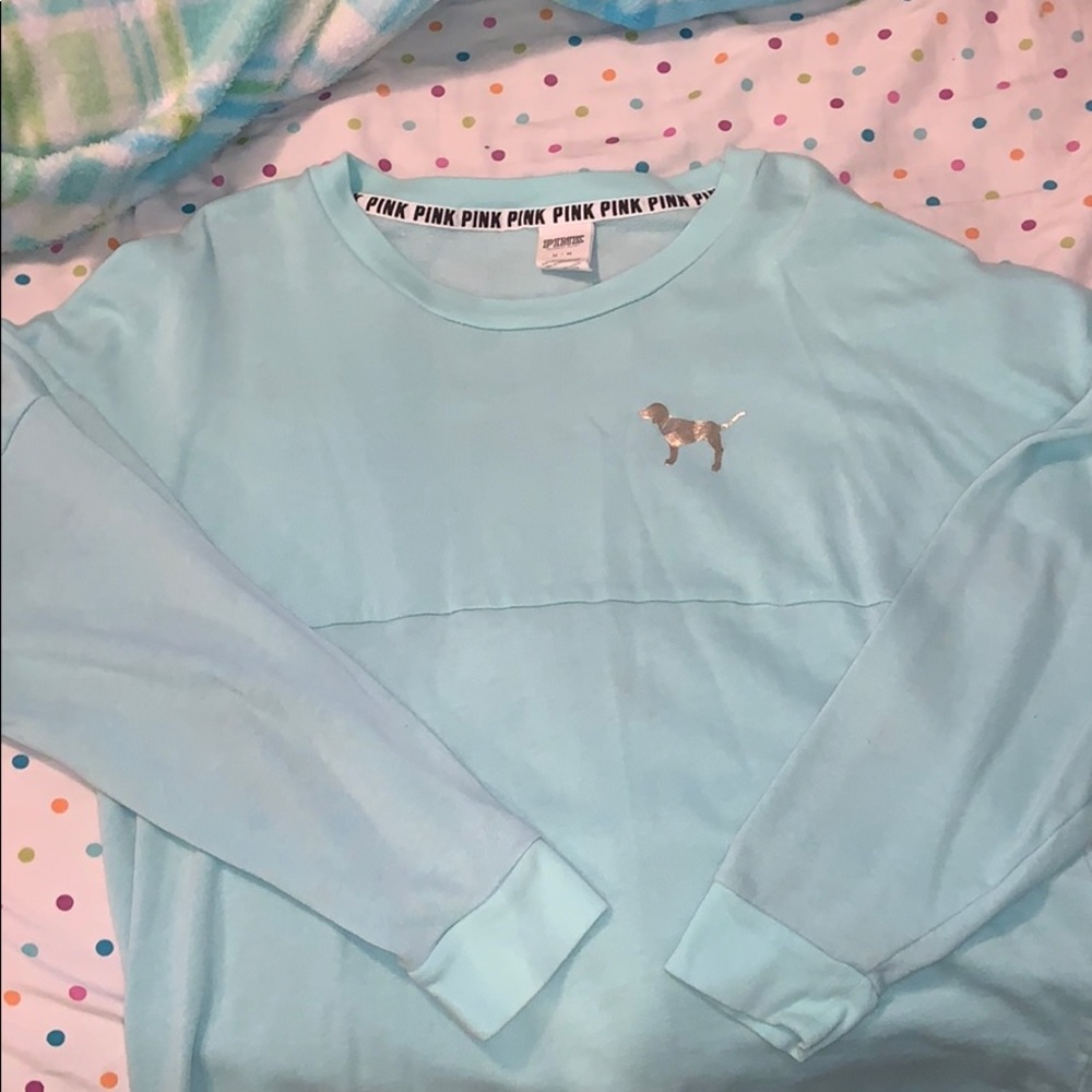PINK turquoise fleece top